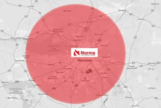 Mapa zasięgu transportu Norma